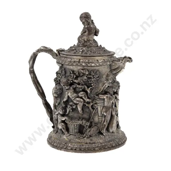Ornate C19th Sheffield Bachanalian Relief Cast Tankard