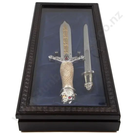 Cased Modern Replica Viking Knife and Other
