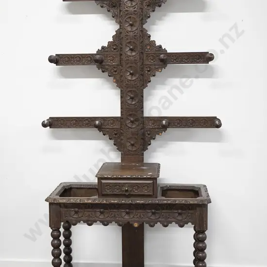 Victorian Oak Hall Stand
