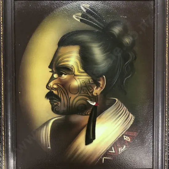 I. Scott - Portrait of Maori Man with Facial Moko