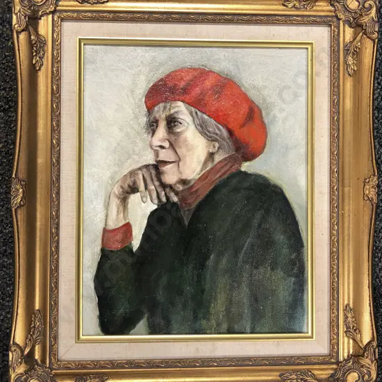 Portrait of an Older Woman in a Red Beret