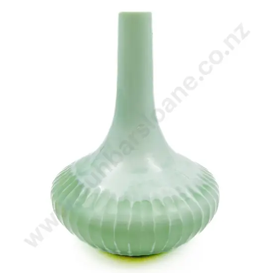 Large Hand Cut Mid Century Glass Vase