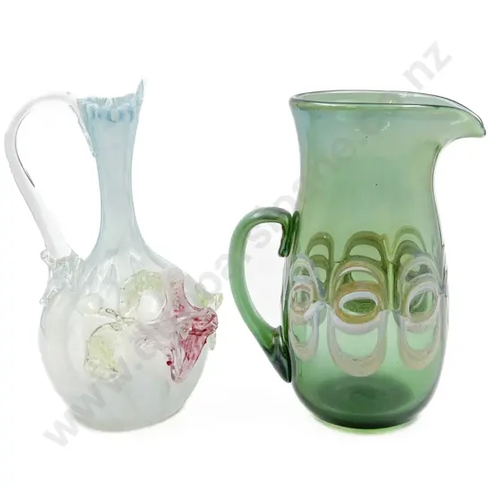 Two Mid Century Art Glass Jugs