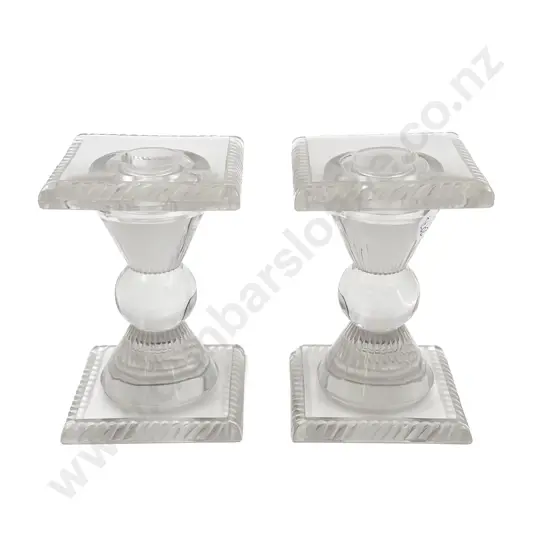 Pair of Cut Glass Candle Holders (Minor Chips)