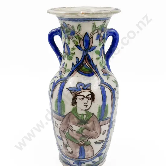 Iznik Ware Painted Vase (Repaired)