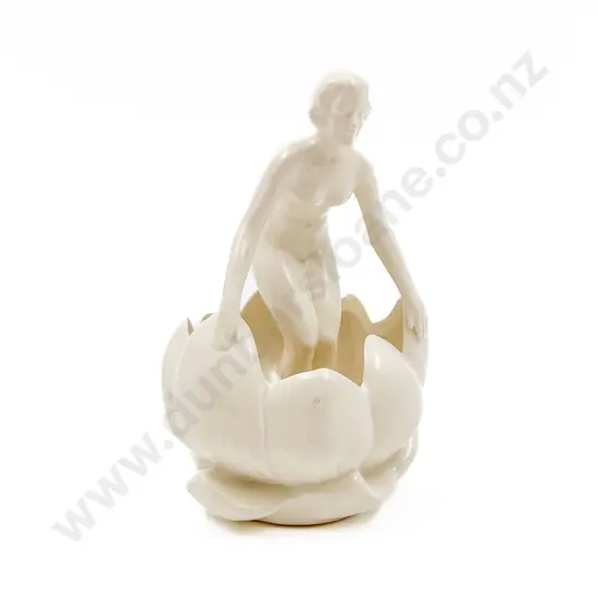 White Glazed Figural Vase Frog