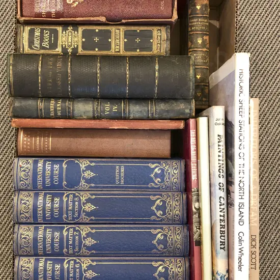 Box of Assorted Books Including The Art of Maori Carving
