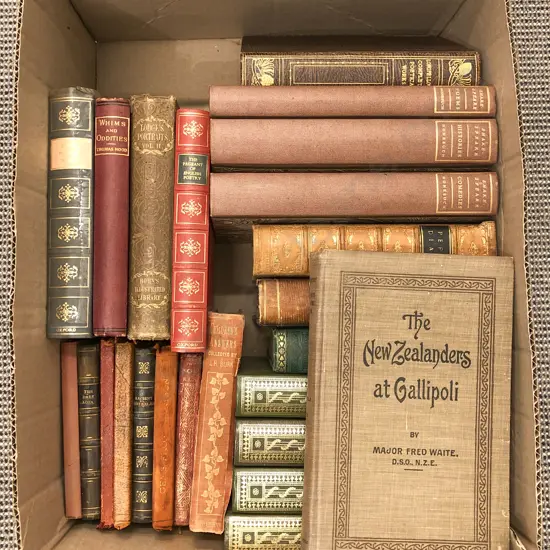 Box of Assorted Books Including The New Zealanders at Gallipoli by Major Fred Waite