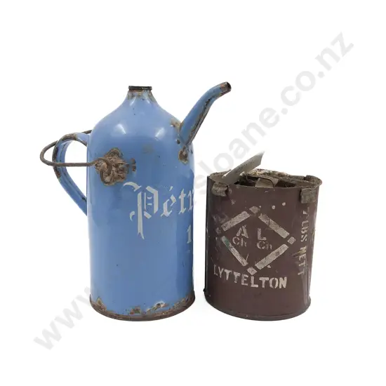 Vintage "Petrole" Can Together with Vintage NZ Other