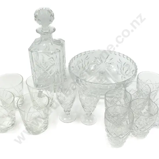 Qty of Assorted Crystal Including Royal Doulton Decanter