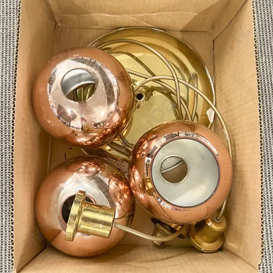 Copper Three Light Ceiling Pendant