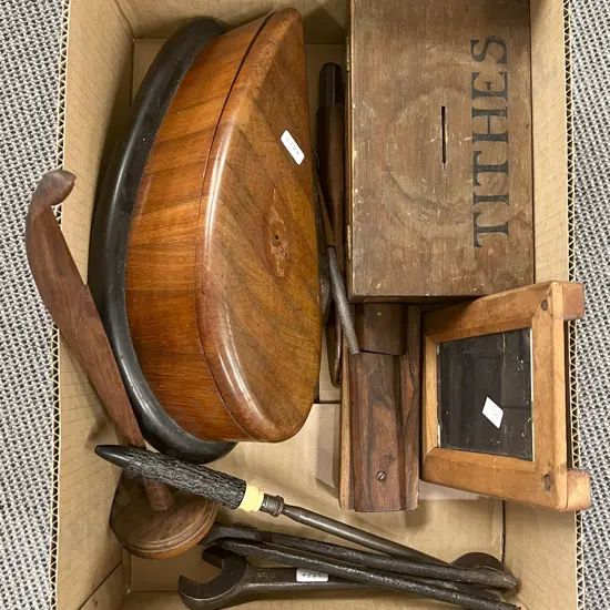 Box of Assorted Vintage Woodware