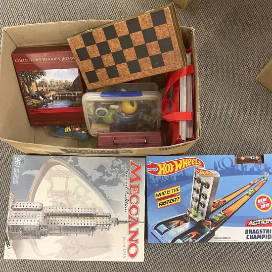 Box of Assorted Toys and Games