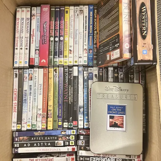 Box of Assorted DVDs