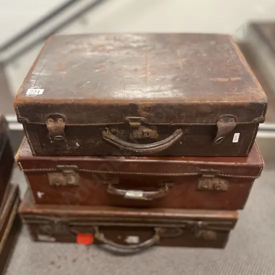 Three Vintage Leather Briefcases