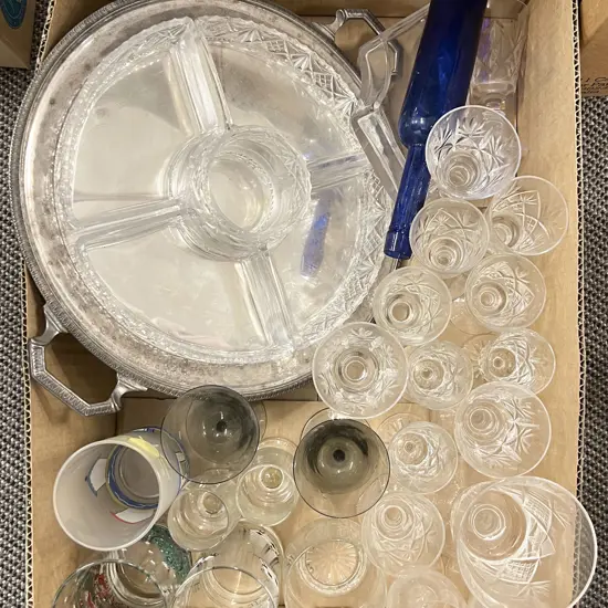 Box of Assorted Crystal and Glassware