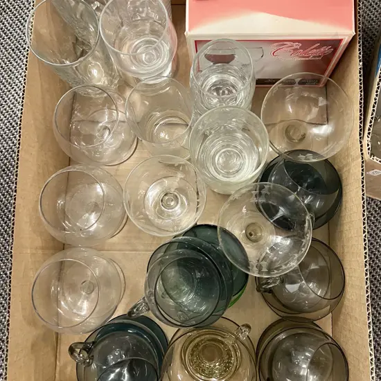 Box of Assorted Crystal and Glassware