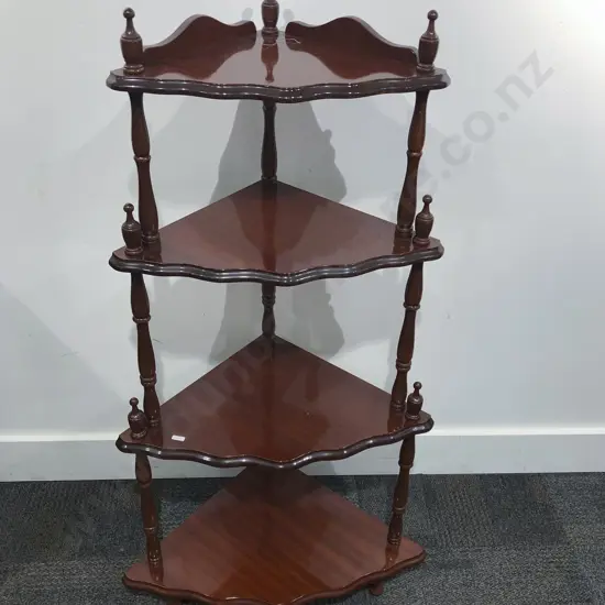 Mahogany Four Tier Corner What Not