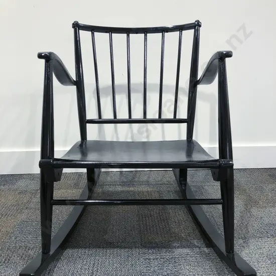 Lacquered Stick Back Rocking Chair Together with Similar Arm Chair