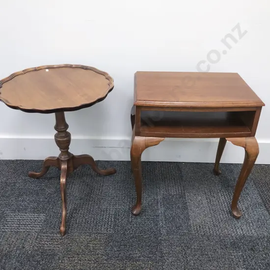 Bedside Table Together with Tripod Based Table