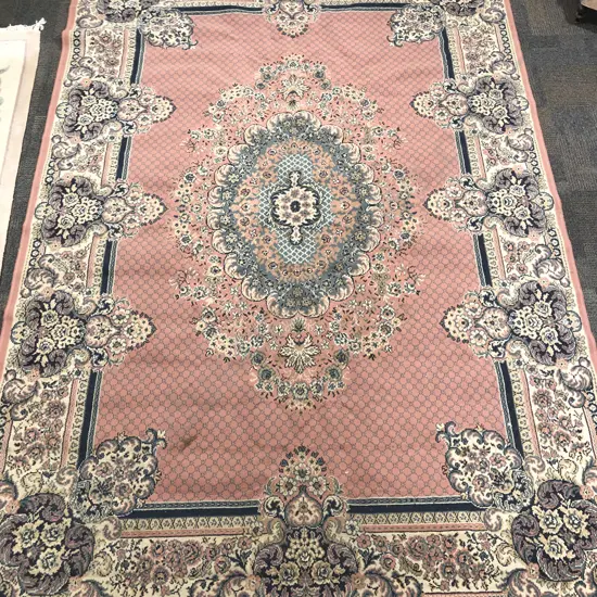 Large Floral Machine Made Rug
