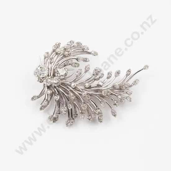 18ct/10ct 96stone Diamond Spray Brooch