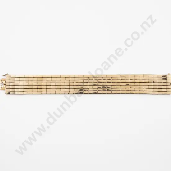 18ct Seven Uniform Strand Rail Link Bracelet