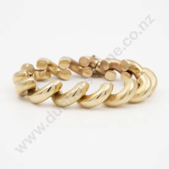 14ct Large Hollow Half Hoop Link Bracelet