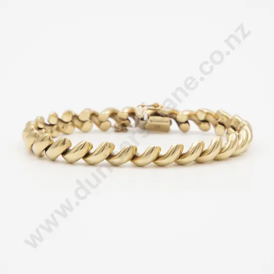 14ct Hollow Half Hoop Link Bracelet