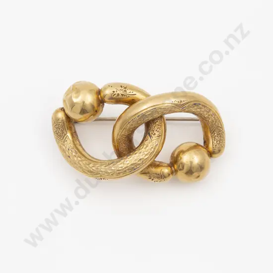 Victorian 15ct Double Scroll Brooch