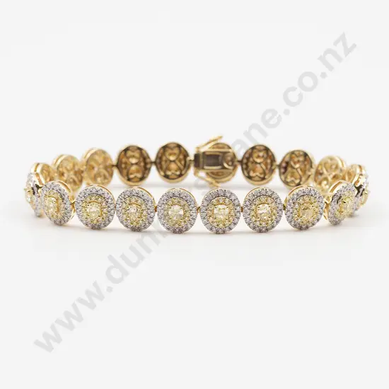 18ct Natural Fancy Light Yellow and White Diamond Bracelet