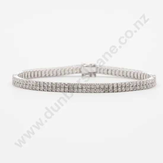 18ct White Gold 168 Stone Diamond Tennis Bracelet