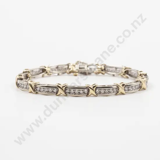 10ct Diamond Fancy Hinged Link Bracelet