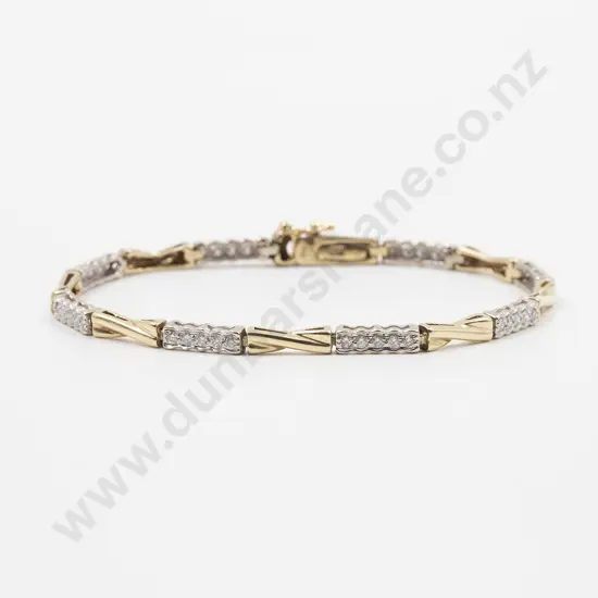 14ct Diamond Hinged Bracelet