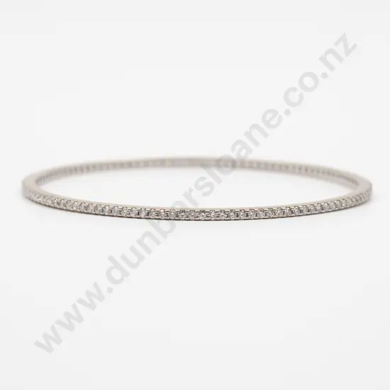 18ct White Gold 123 Diamond Bangle