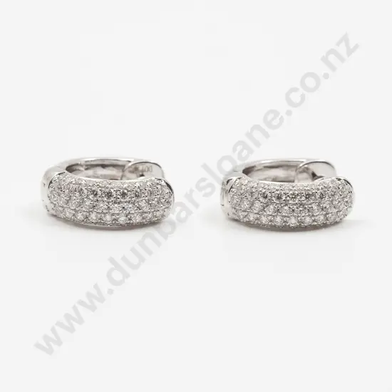 18ct White Gold Diamond Hoop Earrings