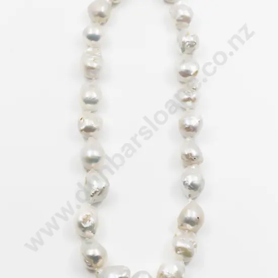 Single Strand White Keshi Pearl Necklace