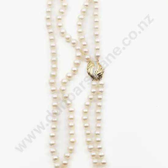 Uniform Double Strand Cultured Pearl Necklace