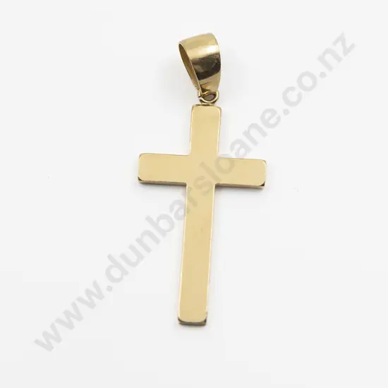18ct Plain Cross Pendant