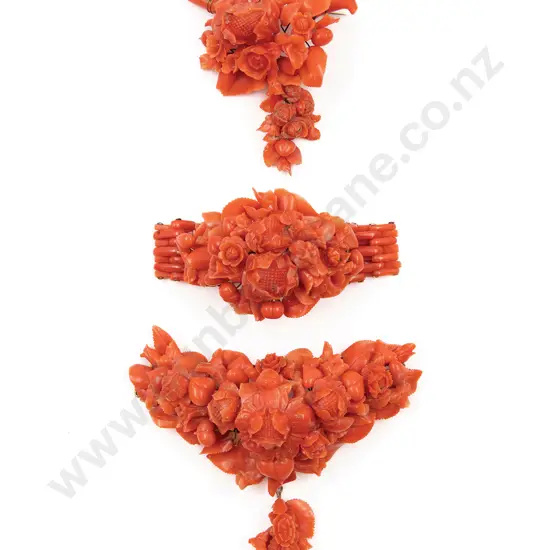 C1860 Victorian Coral Demi-Parure