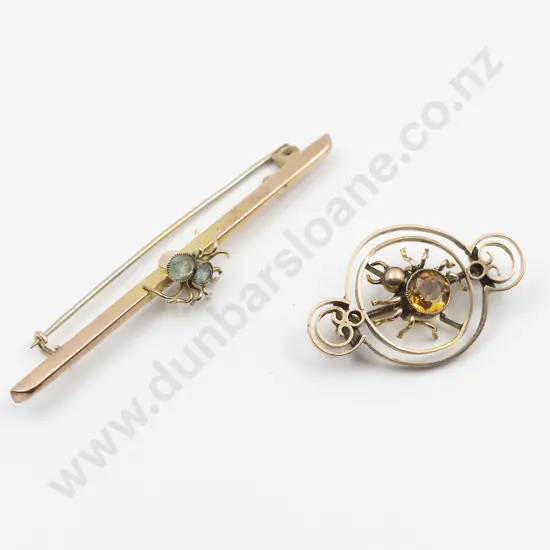 14ct and 9ct Bug Brooches