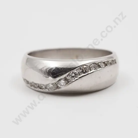 9ct White Gold 14stone Diamond Band Ring