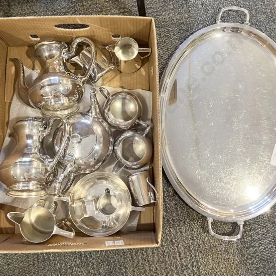 Walker & Hall S/P Tea and Coffee Ware With Banquet Tray