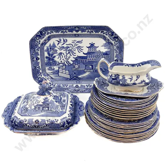 Quantity of Burleigh Ware Willow Pattern China