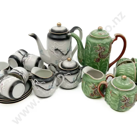 Two Dragon Decorated Tea Sets