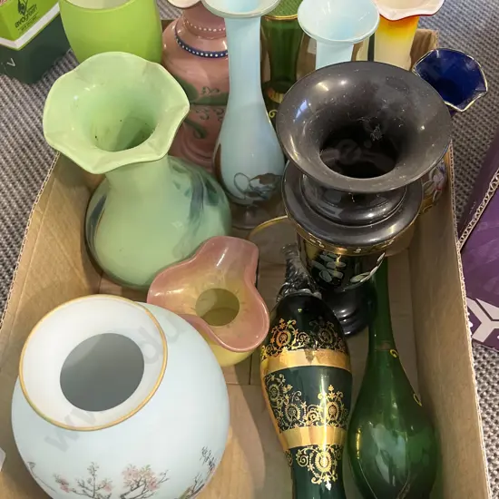Box of Assorted Vases