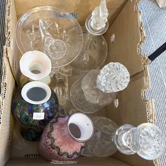 Quantity of Assorted Vases with Crystal and Glassware