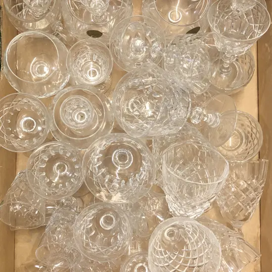 Box of Assorted Crystal and Glassware