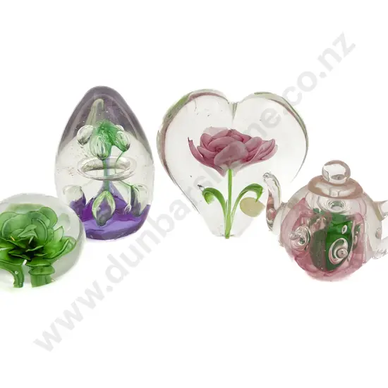Four Art Glass Paperweights