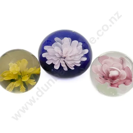 Three Art Glass Paperweights